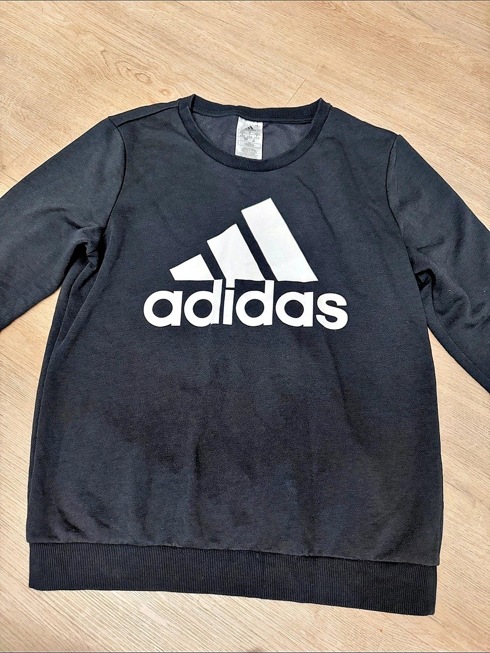 adidas Essentials Big Logo Fleece Crewneck Sweatshirt Black Medium